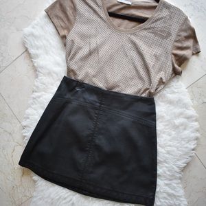 Zara Camel Suede Shirt with Front-side Detail